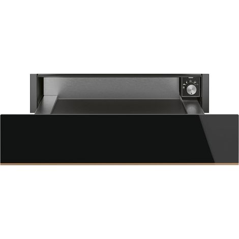 Smeg tiroir chauffant push pull verre noir hauteur 15 CMCPR 615 NR