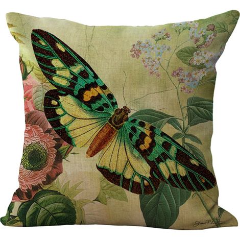 Housse De Coussin En Coton Et Lin Motif Animal Pour Canapé Salon Chambre 45x45cm (1/2)