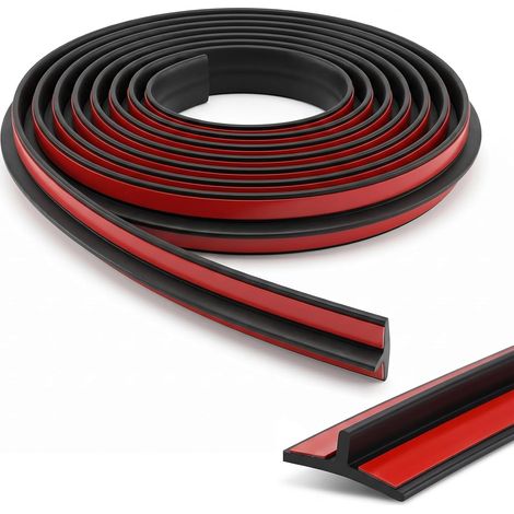 Barre De Seuil T, Barre de Seuil en T Adhésive 3m Noir Bande de Transition pour Seuil de Porte, Carrelage et Raccordement de Sols (1/5)