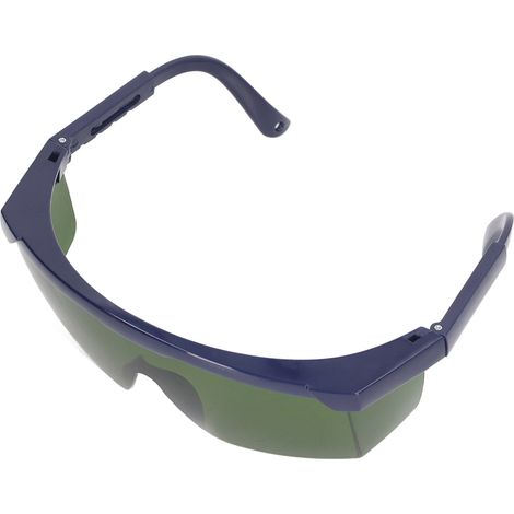 Lunettes de protection laser à fibre optique, verres verts, monture bleue, 740-1100 nm (1/5)