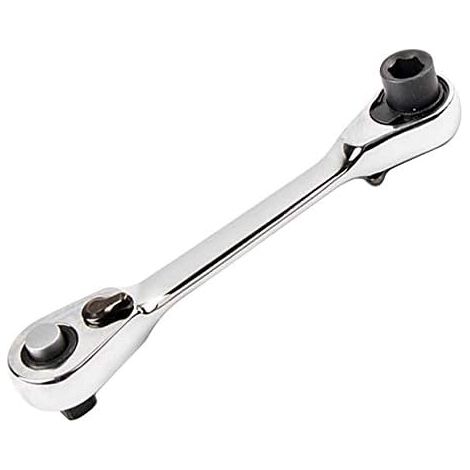 Llave de trinquete con mango, mini llave de trinquete de doble extremo de 1/4 de pulgada, destornillador de vástago, herramientas de reparación