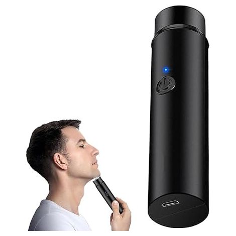 Mini Electric Shaver, Portable Rechargeable Rotary Shaver for Men, Waterproof Pocket Electric Shaver, Black (1/5)