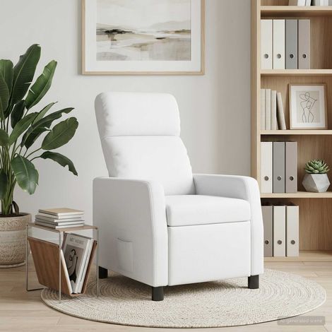 vidaXL Recliner Blanco Tela (1/5)