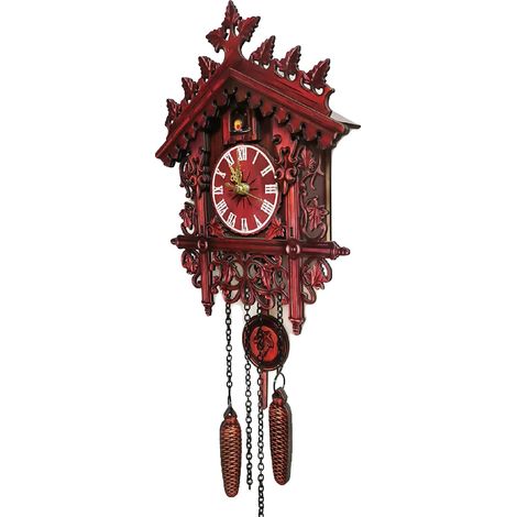 Horloge murale, design élégant, placement polyvalent, Rouge (1/2)