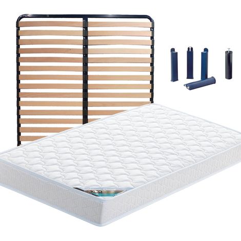 CHYPRE - Pack Matelas + Lattes 160x200 + Pieds (1/5)