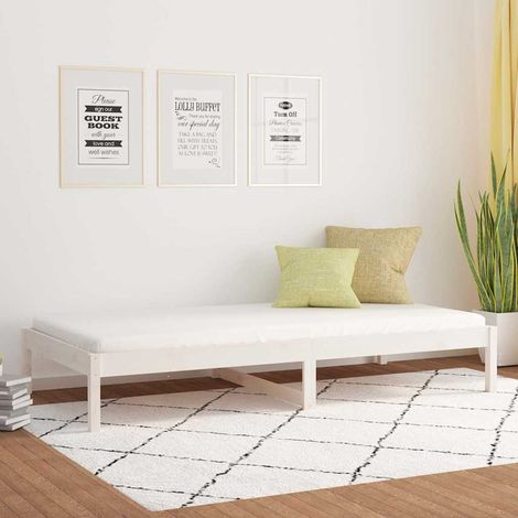 Sofá cama sin colchón madera maciza de pino blanco 90x200 cm (1/5)