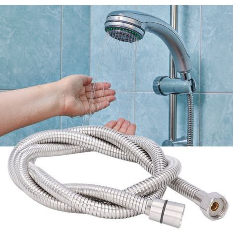 Tuyau de douche en acier inoxydable antidéflagrant G1/2 Tuyau de douche pour salle de bain Argent 1.5m/4.9ft-- (1/5)