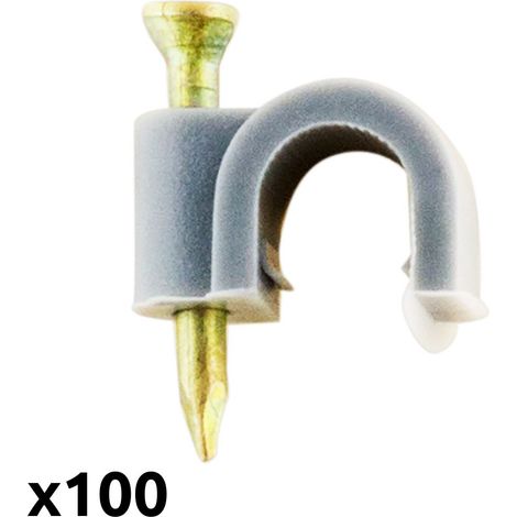 Lot de 100 crochets de fixation Ø7mm - Gris - Zenitech