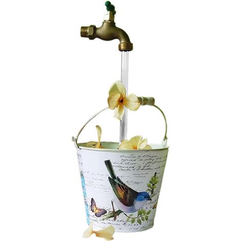 Ej.Life Unsichtbarer Fließender uf, Gießkanne, Brunnen, Hof-Kunstdekoration, Schwimmender Wasserhahn, Brunnen, Magische Hängende Wasserhahn-Desktop-Ornamente für Haus, Garten, (1/5)