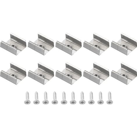 Clips De Fixation Acier Inox Avec Vis Pour Néon Rgb 15mm-17mm 40Pcs (1/5)