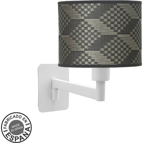 Lampada da Parete Moda Pieghevole 1xe14 Bianco/Tetris Grigio 26x17x28 Cm