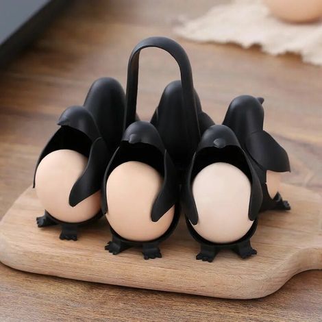 [NEVER USED] Egg Rack  Egg cup  Egg cup  Funny Egg Cup  Black egg cup  Egg Storage Box  Plastic Egg Holder  Egg insert  Eggholder（6 eggs） (1/4)