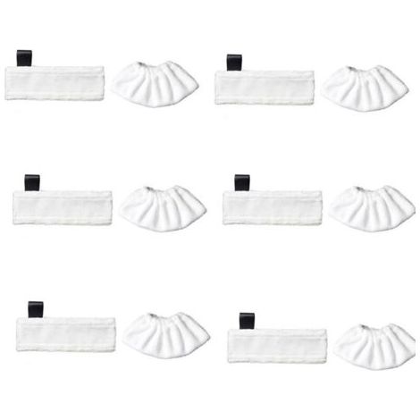 Compatible avec les accessoires de chiffon vapeur Karcher Black Label et le balai vapeur Karcher Magic Floor Mop SC Series (6 Black Label + 6 chiffons vapeur fins)