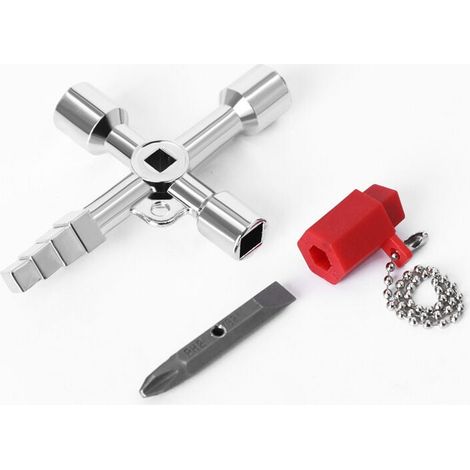 Universal electrical cabinet key triangular key square key for electric train cabinet elevator multifunctional hand tool-45 steel MUMU (1/4)