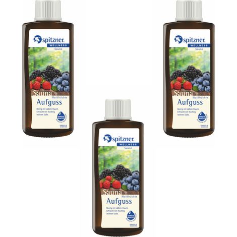 Spitzner Saunaaufguss Waldfrüchte 3x 190 ml 3er Vorteilspack Wellness Konzentrat