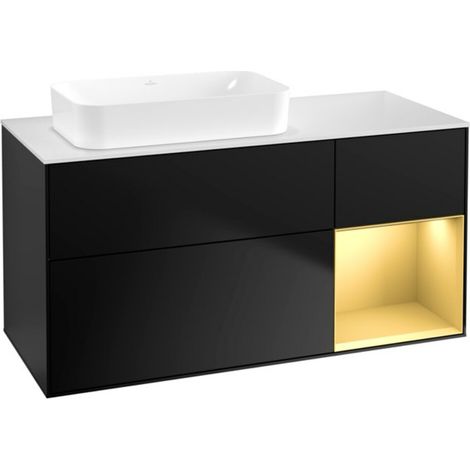 V&B Waschtischunterschrank Finion 120x60 cm, Reg re gol m, bla m lacquer (1/2)