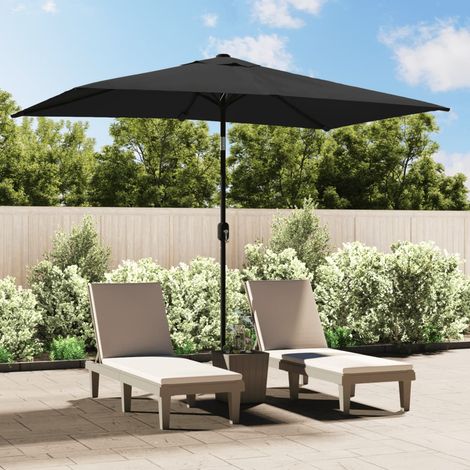 Parasol avec mât, Parasol pour Balcon Jardin Plage Terrasse, en métal 300 x 200 cm Anthracite OIB2288E (1/5)