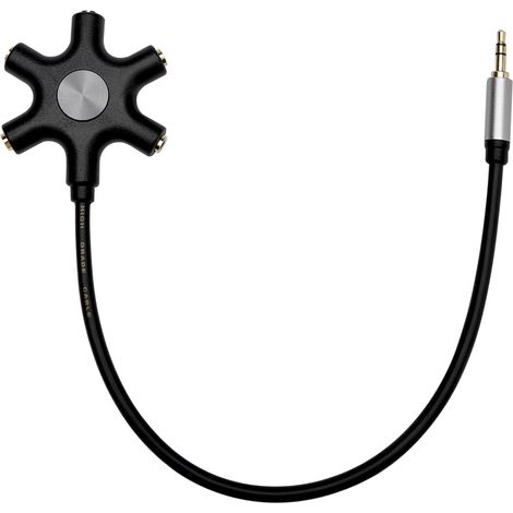 Adaptateur répartiteur audio 5 jack multi écouteurs moulé par injection avec répartiteur de casque, prise jack 3,5 mm vers 5 prises 3,5 mm femelles pour ordinateur portable, tablette, (1/5)