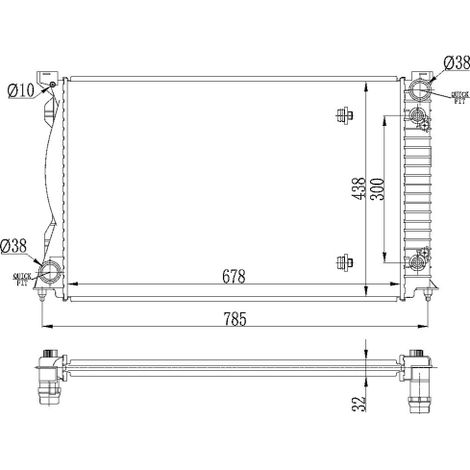 Radiateur, refroidissement du moteur NRF 53023 AUDI 4F0121251F