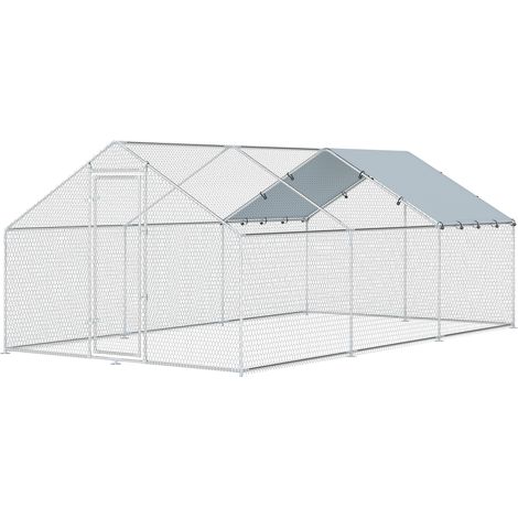 Gallinero Acero Galvanizado 5,1x3x1,9 m 15,3 m² avec Cubierta Oxford et Serrure