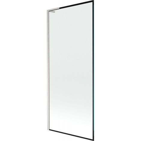 Paraschizzi vasca Mexen Next L, 1 anta 80 x 150 cm, cornice nera, nichel spazzolato - 895-080-000-03-70-97 (1/5)