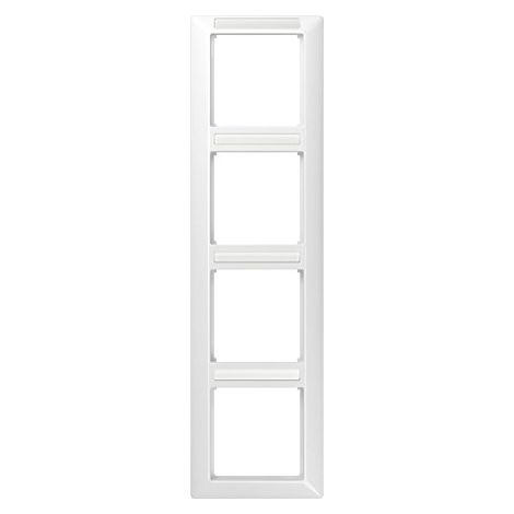 JUNG CADRE 4 PRISES INCASSABLE AVEC FENÊTRE 9 X 56 MM ET 11 X 54 AS 500 BLANC ALPIN, 1 PIÈCE, AS 584 BF INA WW AS584BFINAWW