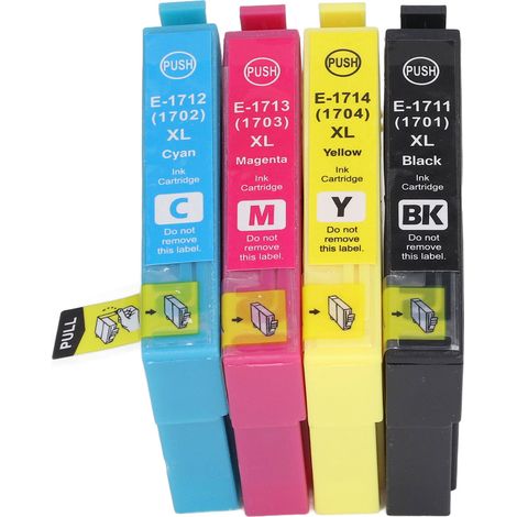 4 kompatible XP33-Tintenpatronen, hohe Kapazität, scharfe und farbtreue Ausdrucke, satte Farben, 4er-Pack, ideal zum Ersetzen von Originalpatronen (1/5)