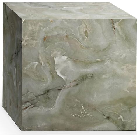 JASMIA - Table basse carré en marbre d'ingénierie vert (1/2)