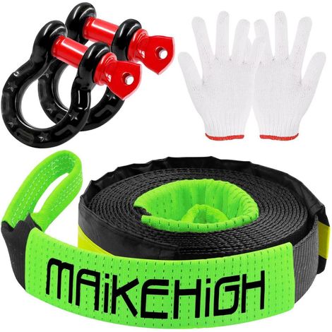 Câble de remorquage 5m 10T avec crochets et gants pour SUV et 4x4 (1/5)
