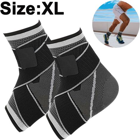 Cheville de sport à compression croisée, en nylon respirant, rouge, gris, vert, 1 paire (1/5)