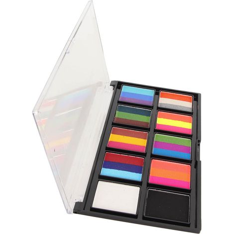 Palette de peinture corporelle à base d'eau, 10 couleurs, professionnelle et sûre, idéale pour maquillage de fête, opéra et spectacle. (1/5)