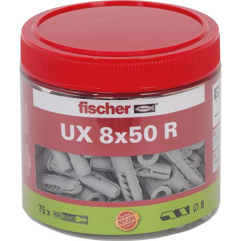 Fischer Tampon universel UX 8 x 50 mm R avec bord boîte - 531026 (1/5)