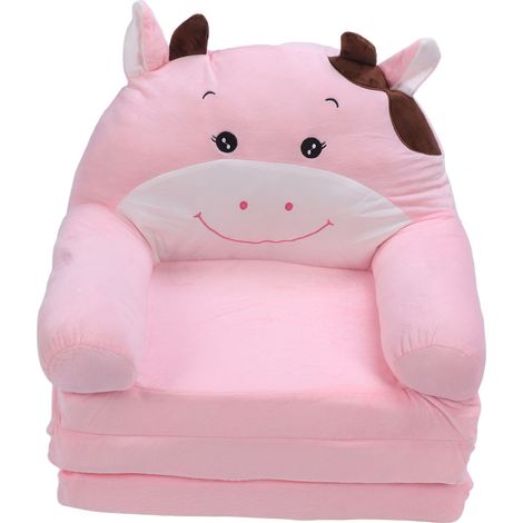 Canapé pliant enfant banquette repliable lit-canapé doux confortable dessin animé mignon vache rose chambre garçon fille 3 couches (1/5)