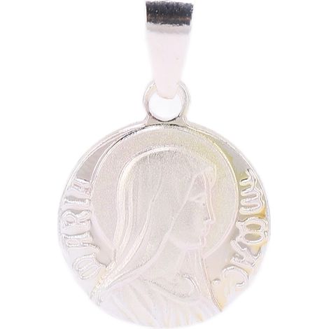 Virgin Mary Pendant S925 Silver Round Mini Guadalupe Necklace Pendant for Religious Jewelry Making (1/5)