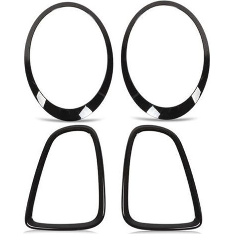 4 pièces de garnitures de phares et feux arrière noir brillant de remplacement pour Mini R56 R57 R58 R59 Cooper S JCW 2007‑2015 (1/5)