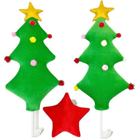 ensemble de décorations de Noël pour voiture, en forme d'étoile et de sapin. Décorations en forme de sapin de Noël pour voiture.-45x19cm-Green (1/3)