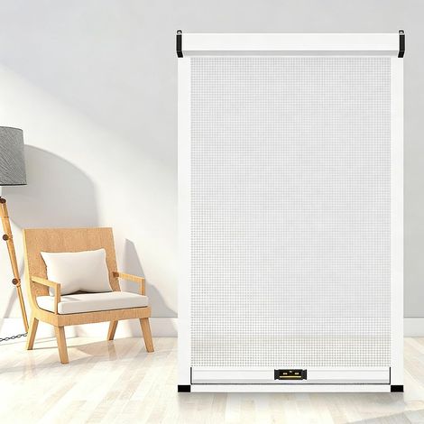 Écran de Fenêtre Anti Moustique sur Mesure, Moustiquaire Fenetre Enroulable Coulissante avec Cadre Aluminium pour Protection Chat et Insecte, Détachable, Ventilable
