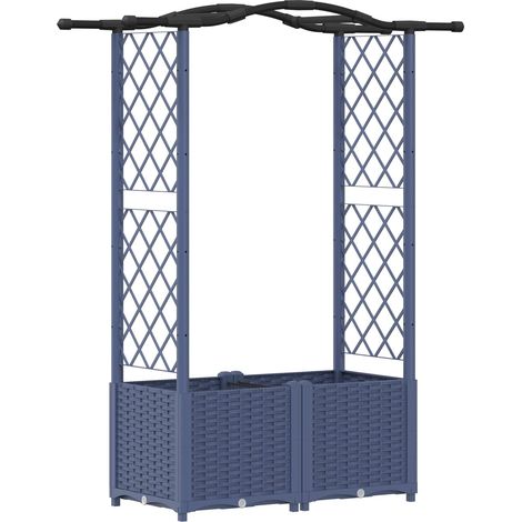 Letto Rialzato con Griglia e Tetto Grigio 125 x 40 x 138 cm PP vidaXL (1/5)