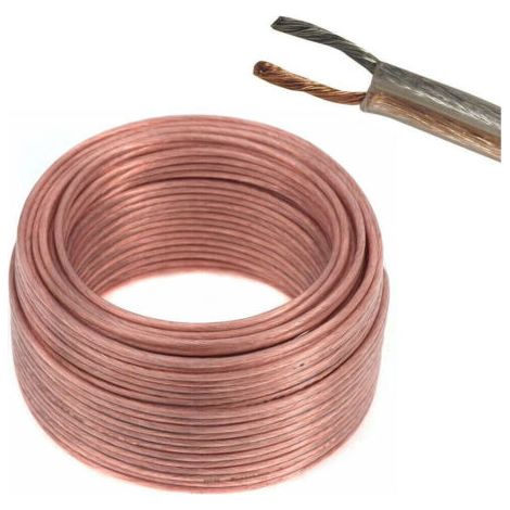Hifi Audio Cable 10mt Copper For Loudspeakers Speakers Transparent (1/3)