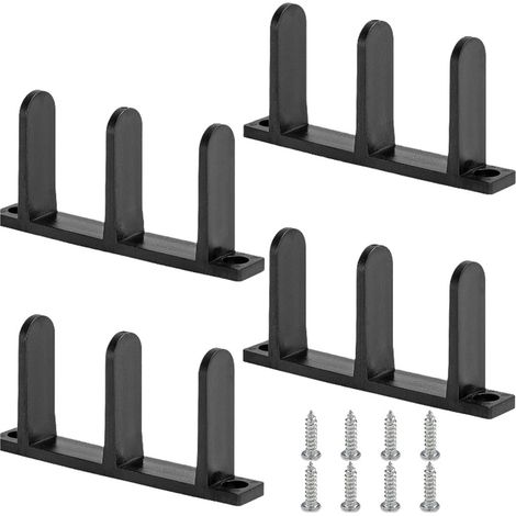 lot de 3 guide de sol pour porte coulissante, noir (1/5)