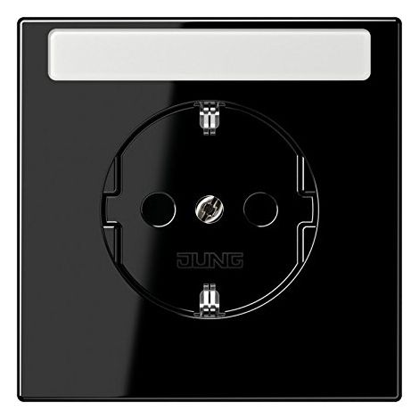 JUNG SCHUKO PRISE 16 A 250 V AVEC ZONE D'ÉCRITURE 9 X 58 MM SÉRIE LS NOIR, 1 PIÈCE, LS 1520 NA SW LS1520NASW