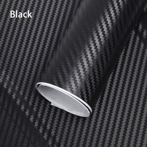 3D Film Vinyle (2PCS), 3D Autocollant Fibre Carbone adhésif Pour Voiture , Arrière Coque de Smartphone, Moto, Véhicule, fibre carbone vinyle autocollant 152 cm x 30cm Noir (1/3)