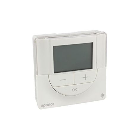 Uponor Smatrix Wave thermostat d''ambiance numérique T 166 26,5x80x80mm sans fil portée max. 30m numérique blanc brillant