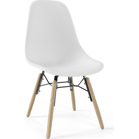 Children's Chair - Scandinavian Design - Wooden Legs - Skögur White (1/5)