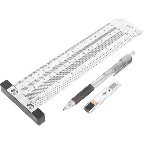 Règle de traçage ultra-précise en acier inoxydable pour le travail du bois, outil de mesure et de traçage de 8 pouces