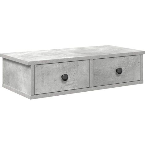 Maison Exclusive - Wandregal mit Schubladen Betongrau 60x28x15 cm