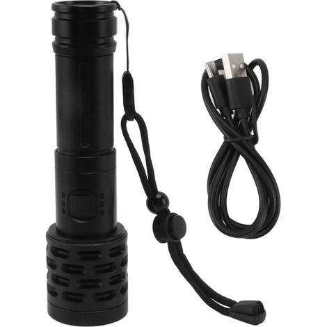 Lampe Torche LED 1050LM Ultra Lumineuse 200m Longue Portée Zoomable Rechargeable Portable Extérieure (1/5)