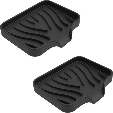 Porte-savon - 2 pièces - Porte-savon incliné - Silicone - Boîte à savon pour la salle de bain - Avec trous de drainage - Porte-savon incliné - Porte-savon - Pour douches, cuisines et salles de bain - (1/5)