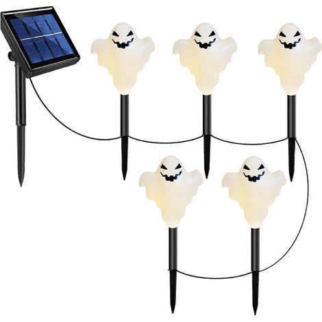 Décoration de jardin solaire d'Halloween : fantômes 3D à planter dans le jardin, étanches, à LED, alimentés à l'énergie solaire. (1/5)
