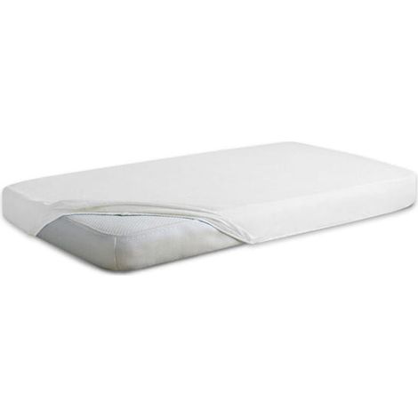 Lenzuolo igienico impermeabile 180x200x20 cm, colore bianco jersey. (1/5)